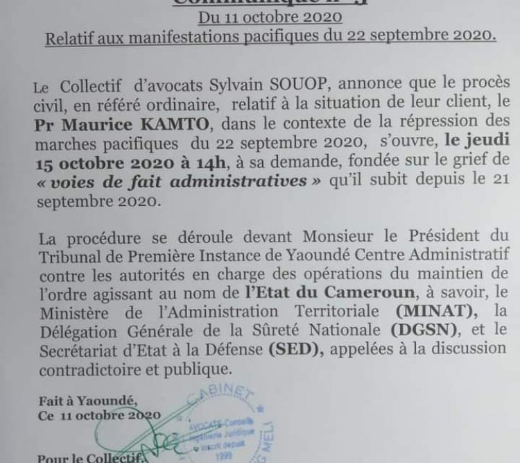 Séquestration: Paul Atanga Nji, Martin Mbarga Nguelé, Galax Yves Landry Etoga, attendus au Tribunal de première instance de Yaoundé le 15 octobre.