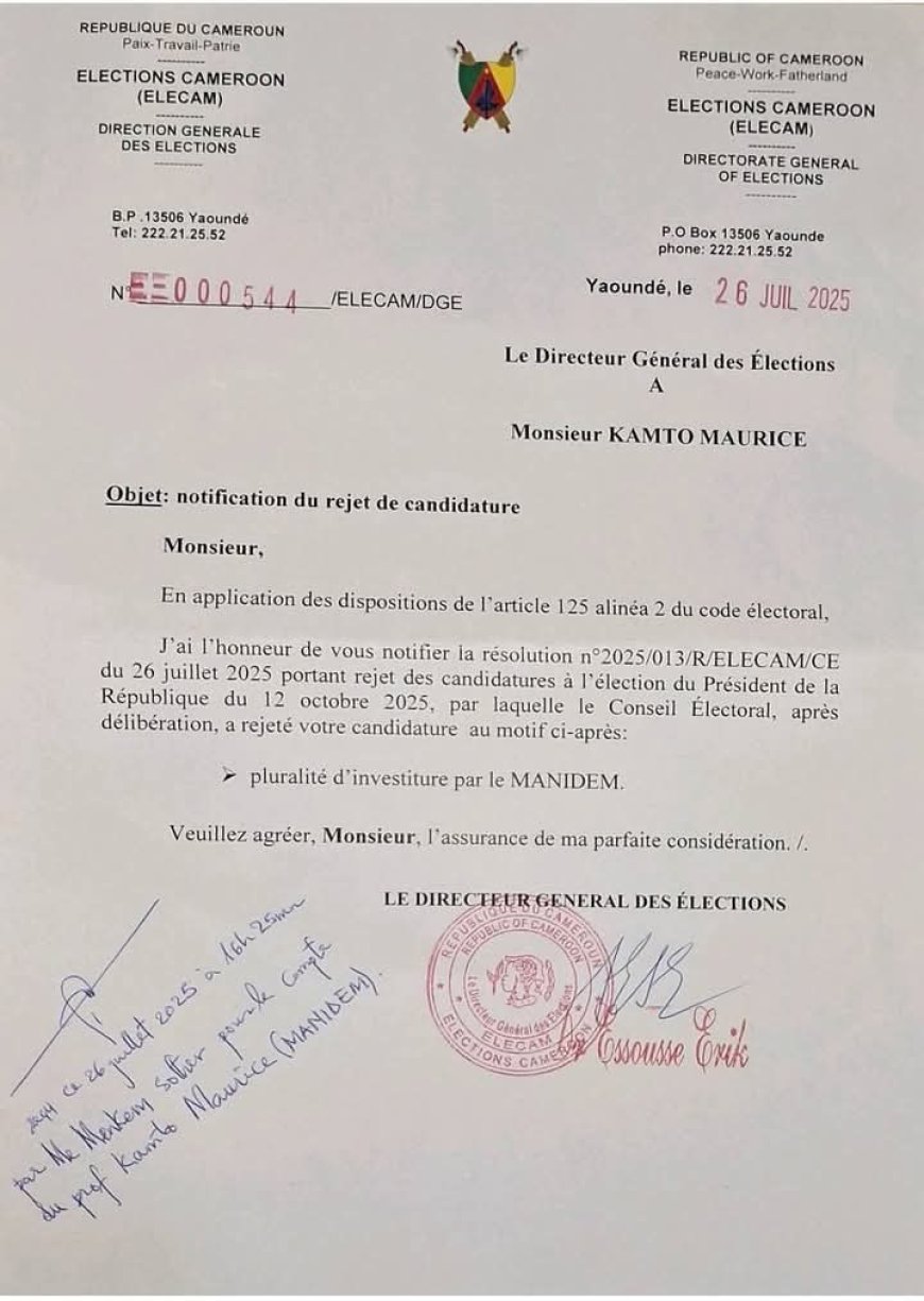L'investiture est INDISSOCIABLE de la candidature