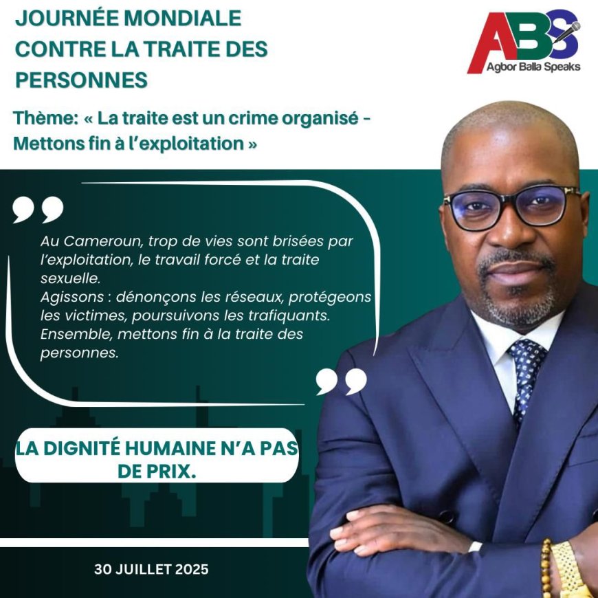Me Félix Agbor Balla : Déclaration à l'occasion de la journée mondiale de la lutte contre la traite des personnes